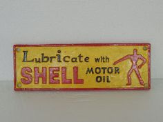 CAST IRON SHELL SIGN MOTOR SPIRIT AVDERTISEMENT SIGN