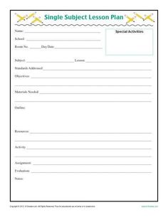 printable lesson plan template in pdf format dream library