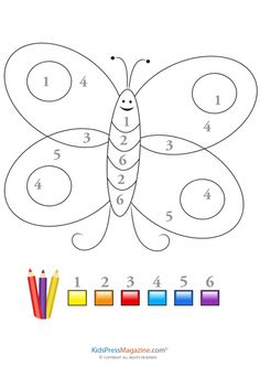 Fanciful Butterfly Color By Number Preschool ActivitiesNumbers PreschoolPRESCHOOL CRAFTSAnimal