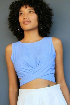 Summer Crop Top Refashion --- Would you believe this stylin' crop top shirt came from an oversized man's shirt?!?