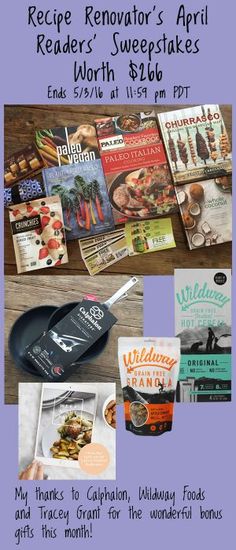 win 5 healthy cookbooks plus artisan food items from golden door spa fun giveaway reciperenovator featuring paleo cookbooks calphalon omelet pans and more