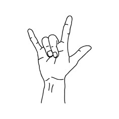 rock on hand sign