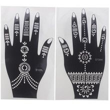 Sequin Round 30mm Mehndi Henna Style Print Black Silver Metallic