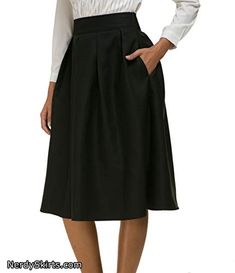 PurpleHanger Womens Plain Skater Midi Skirt Plus Size