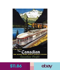 TW37 Vintage Canadian Pacific Dome Route Railway Framed Travel Poster A3//A4