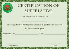 10 best superlative certificate template images on pinterest in 2018