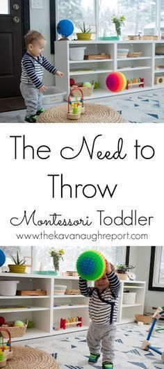 Montessori toddlers and throwing - recognizing and dealing with the need to throw Maria Montessori, Montessori Parenting, Montessori Playroom, Montessori Toddler Activities, Montessori Education, Infant Activities, Learning Activities, Kids Learning, Homeschooling