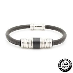 Hommes Bijoux Punk Bleu Noir tressé en cuir bracelet pour hommes acier inoxydable Mag