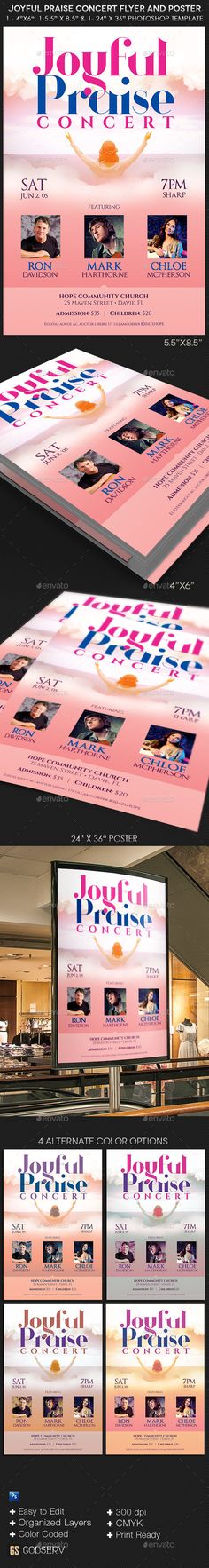 gospel pop artist concert flyer poster template church flyers