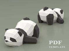 Cardboard Crafts, Diy Paper, Paper Crafting, Sleeping Panda, Paper Bunny, Papier Diy