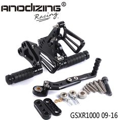 Silver Motorcycle Parts CNC Fully Adjustable Billet Rear Sets Rearsets Fit For Aprilia RSV 1000 R FACTORY 2004 2005 2006 2007