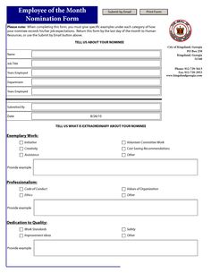 employee of the month nomination template pdf