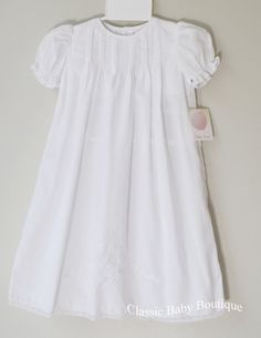 Vintage Fine Batiste Hemstitched// Embroidered Infant Small Collar Set NOS White