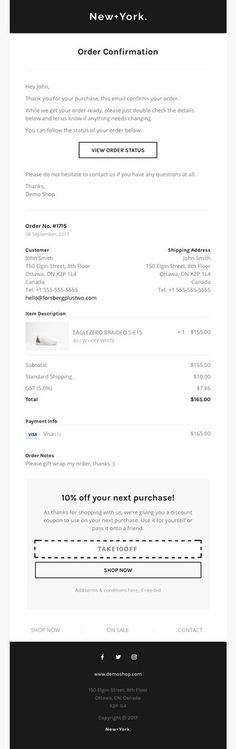JCrew Factory Shipping Confirmation Simple, clean design which - confirmation email template JCrew Factory Shipping Confirmation Simple, clean design which - confirmation email template