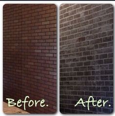 Faux Brick Wall Brick Paneling From Lowes Covered With White Chalk Paint Recipe Below To Cover The Black Grout Pa Faux Brick Walls Faux Brick Brick Paneling