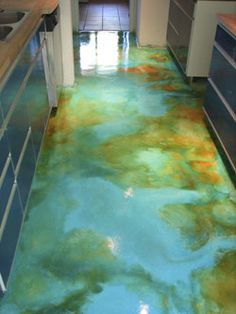 13 Best Blue Green Stained Concrete Floors Images Acid Stain Magazine