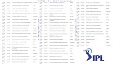 time schedule table