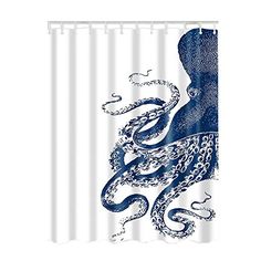 Whale Ink Painting Shower Curtain Home Waterproof Fabric 71 Inches With Hooks