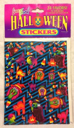 Vintage Lisa Frank Halloween Stickers 72 Count 4 Sheets Witch Cat Candy Corn Vintage Lisa Frank Halloween Stickers 72 Count 4 Sheets Witch Cat Candy Corn
