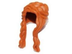 LEGO NEW MEDIUM DARK FLESH PONYTAIL HAIR FEMALE GIRL WIG PIECE SWEPT PART