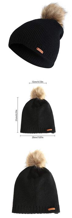 LVE Unisex Baby Beanie Hat,2 Pack Soft Cute Knit Cap Soft Double Layered Hats Aged 1-3