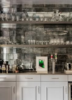 Butler S Pantry Backsplash Pennsylvania Street Finishes Beacon Street Residence Elms Interior Design Wet Bar With Mirror Gl Tile And Open Shelves