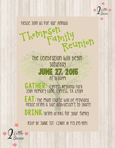 save the date flyer family reunion printable digital invitation