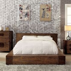 Display Your Love For The Wilderness With Rustic Inspired Low Furniture Of America Shaylen I Rustic Natural Tone Low Profile Bed Queen Brown