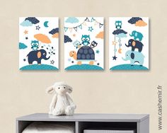 Lot de 3 illustrations pour chambre d\'enfant garçon, décoration ... Lot de 3 illustrations pour chambre d\'enfant garçon, décoration ...