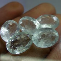 5 PIECES OF 2mm ROUND-FACET PASTEL-BLUE NATURAL BRAZILIAN AQUAMARINE GEMSTONES