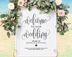Welcome To Our Beginning Sign Printable Wedding Welcome Wedding Sign Printable Poster Board Diy
