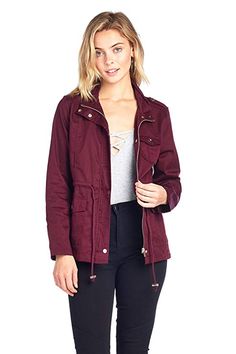 Nlife Women Casual Zipper up Military Jacket Vest Coat Stripe Tunic Blouse Top