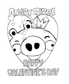 Angry Birds Valentines Day Coloring Page For Kids