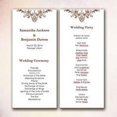 20 best diy wedding program templates instant download images on