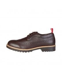 Lucini para hombres Genuino Cuero Inteligente Zapatos Informales Con Cordones
