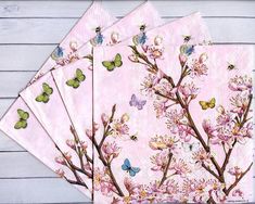 4 decoupis Serviettes en papier serviettes Craft Supplies DECOUPIS Serviettes oiseaux...
