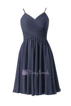Cute A Line V Neck Short Navy Blue Bridesmaid Dress Fashion A Line Navy Blue Bridesmaid Dress Short Chiffon Party Homecoming