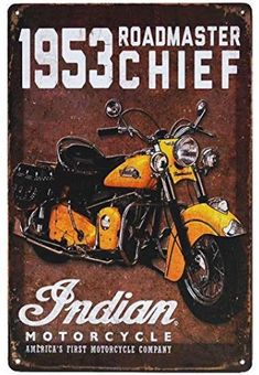 garage man cave gift Indian Motorcycles Advert Vintage Retro style Metal Sign