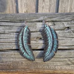 Hand Painted Boho Style Handmade Gift Boxed Matching Set Genuine Leather Tooled Gift Set of Leather Jewelry Earrings and Necklace