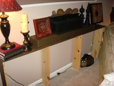 piece of wood from home depot cut to size of couch, stained piece of wood from home depot cut to size of couch, stained