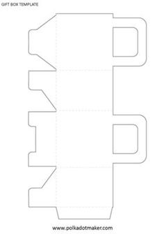Reverse Tuck Box With Locks 0002 Paper And Cardboard Pinterest Printable Gift Or Favor Box Template This Is For A Small With Square Handles Use Gifts As Party