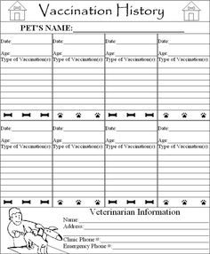 dog vaccination record Adoption, Ink, Pet Health, Veterinarian Information, Vaccine, Nursing School, Family Binder