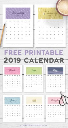 110 best 2019 printable calendars images in 2019 day planners