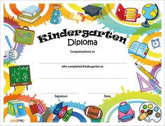 Kindergarten Diploma Template - FREE DOWNLOAD