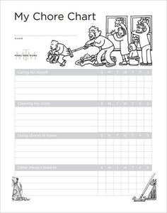 weekly chore chart template excel