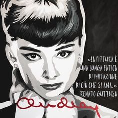QUADRI MODERNI AUDREY HEPBURN II QUADRO MODERNO ARREDAMENTO MODERNO 100x70cm
