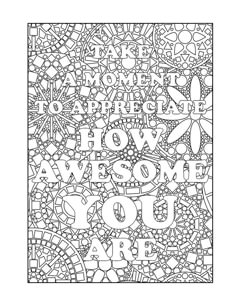 Information On Being In The Now A Colouring Book Which Contains Illustrated Mindfulness Quotes