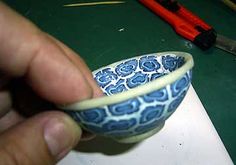 GOLD: DOLLHOUSE 1:12 Miniature LARGE Aged Enamel Mixing Bowl 1 1//8/" Diameter