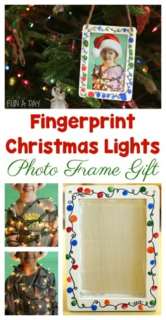 Fingerprint Christmas Lights Photo Frame Gift Kids Can Make Christmas Gifts For Kids, Gifts For Kids, Christmas Gifts For Parents, Christmas Gifts