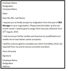 13 best resignation template images on pinterest resignation